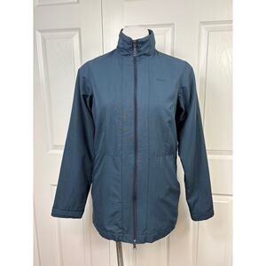Adidas Women's Blue Jacket Size M Cotton Blend Full Zip Lightweight